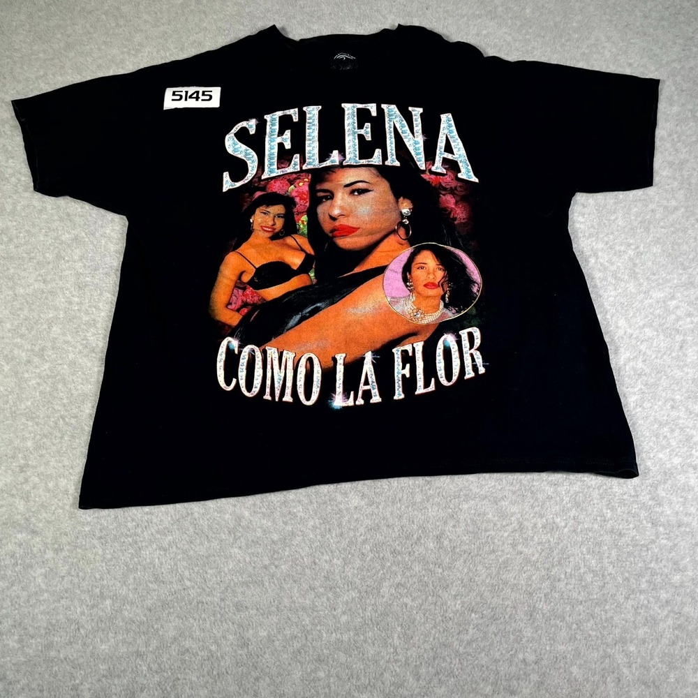 Selena Quintanilla T Shirt Mens XL Black Cotton Graphic Print Como La Flor
